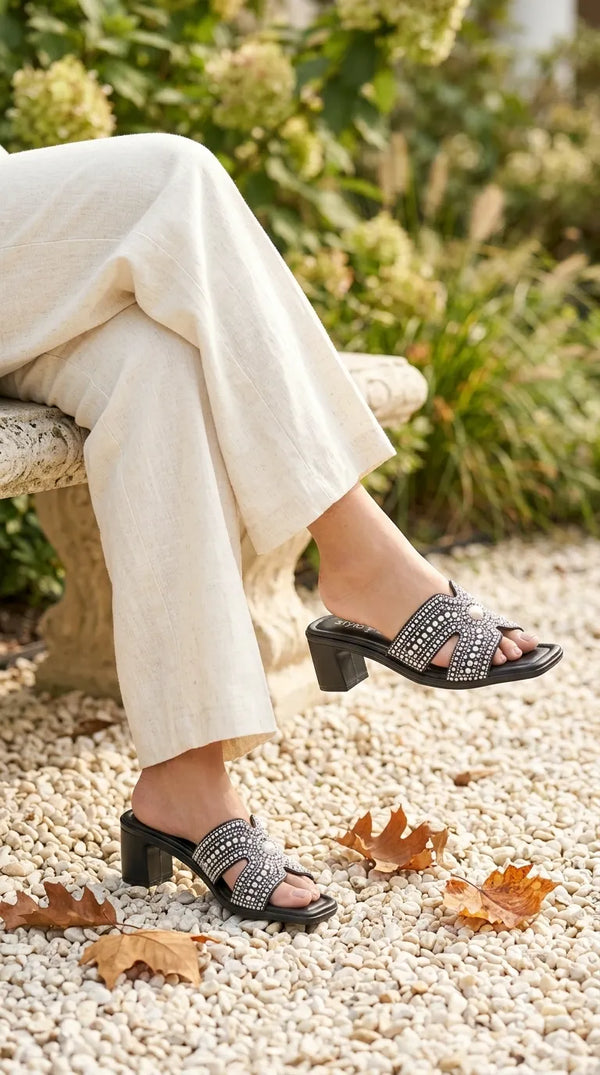 Black Formal Slipper For Women PU0819