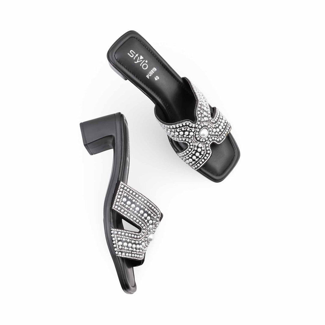 Black Formal Slipper For Women PU0819