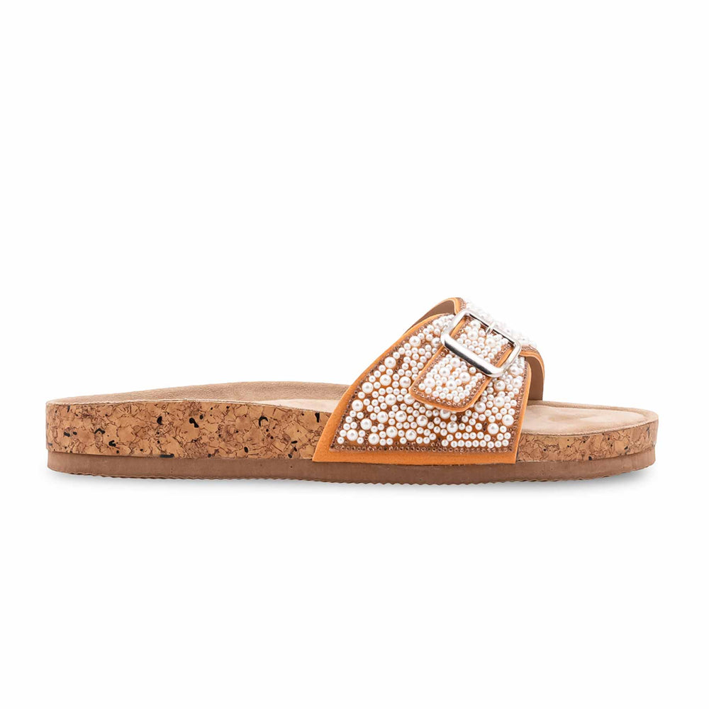 Golden Formal Slipper For Ladies PU0830
