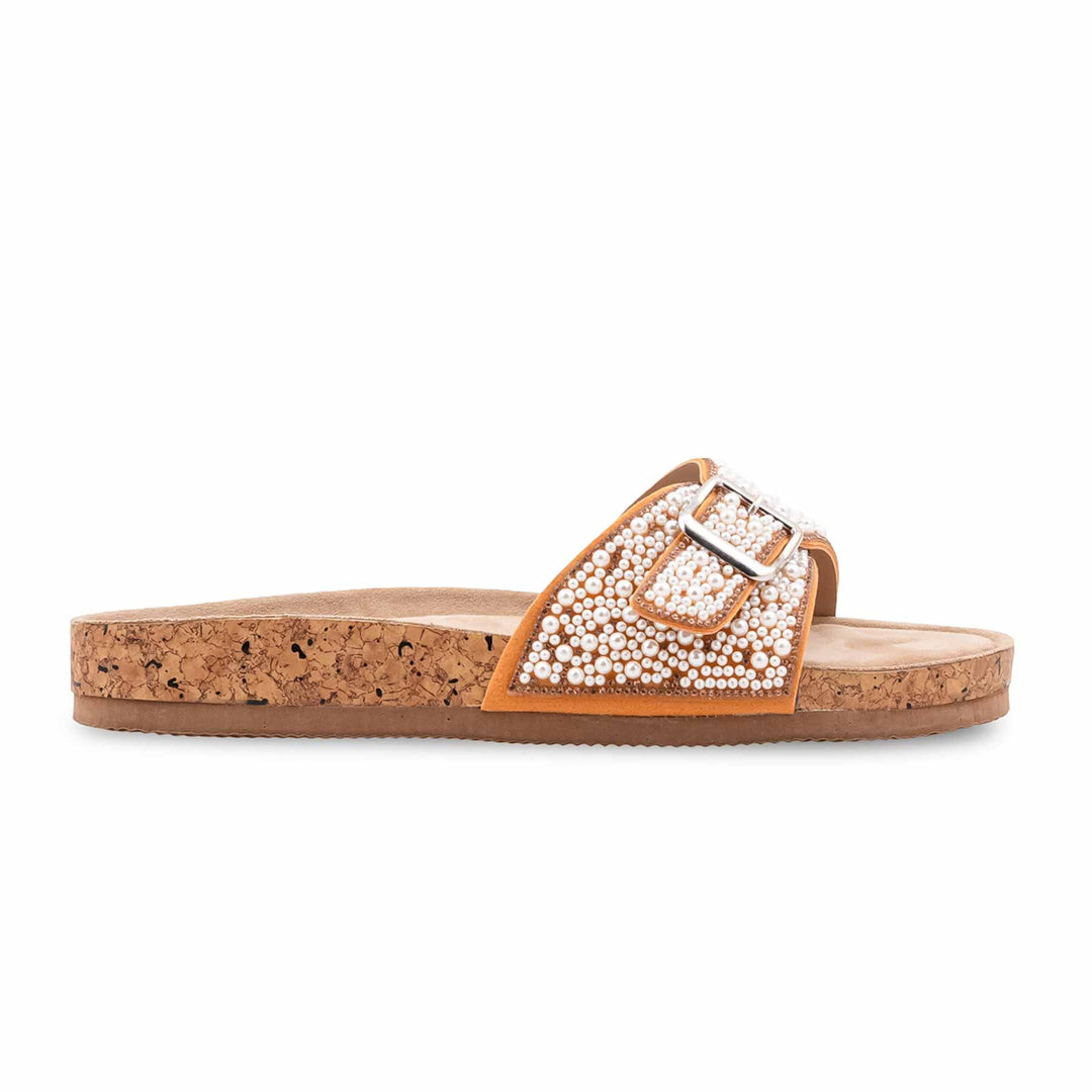 Golden Formal Slipper For Ladies PU0830
