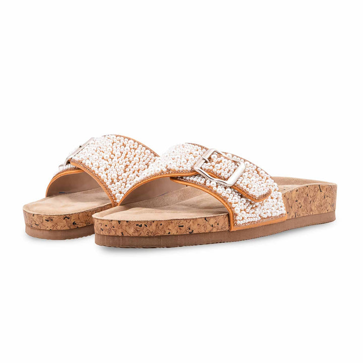 Golden Formal Slipper For Ladies PU0830