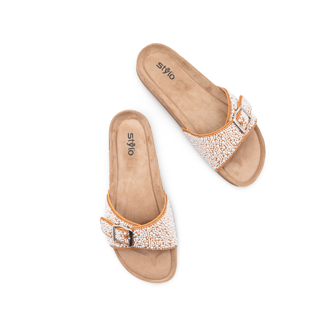Golden Formal Slipper For Ladies PU0830