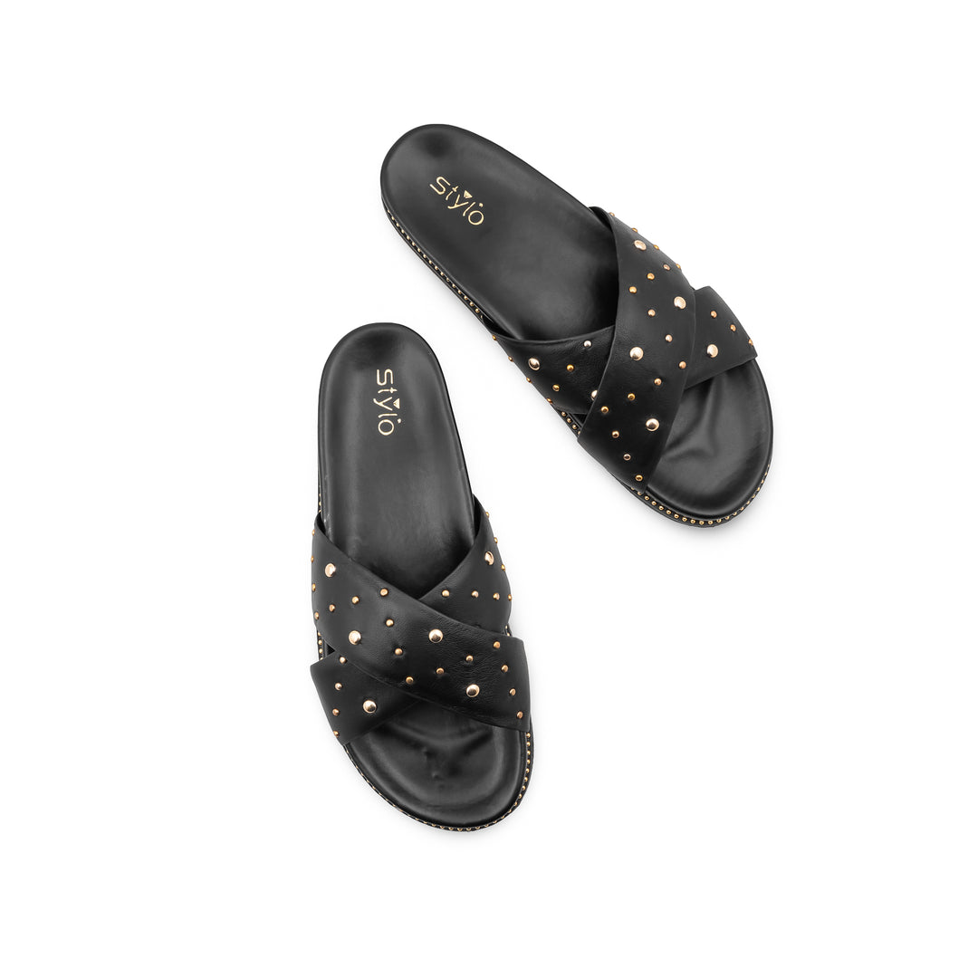 Black Formal Slipper For Ladies PU0836