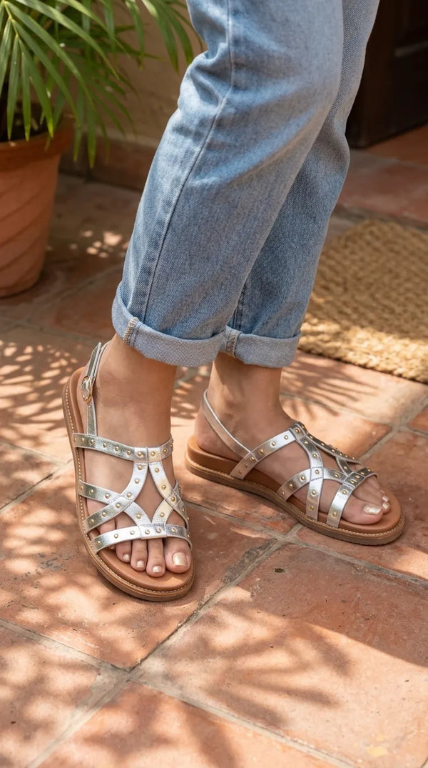 Silver Formal Sandal For Ladies PU0841