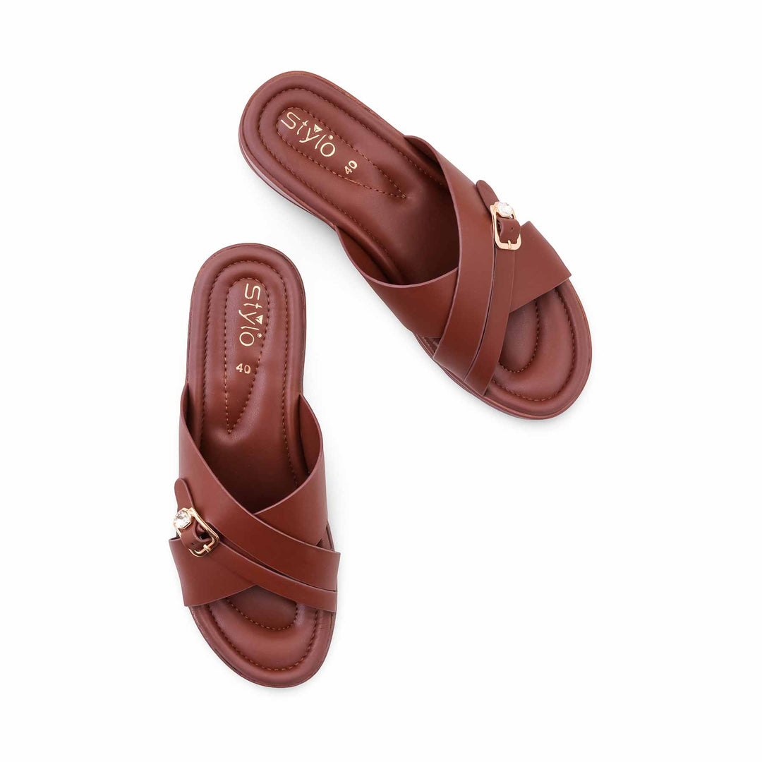 Coffee Formal Slipper For Women PU0856