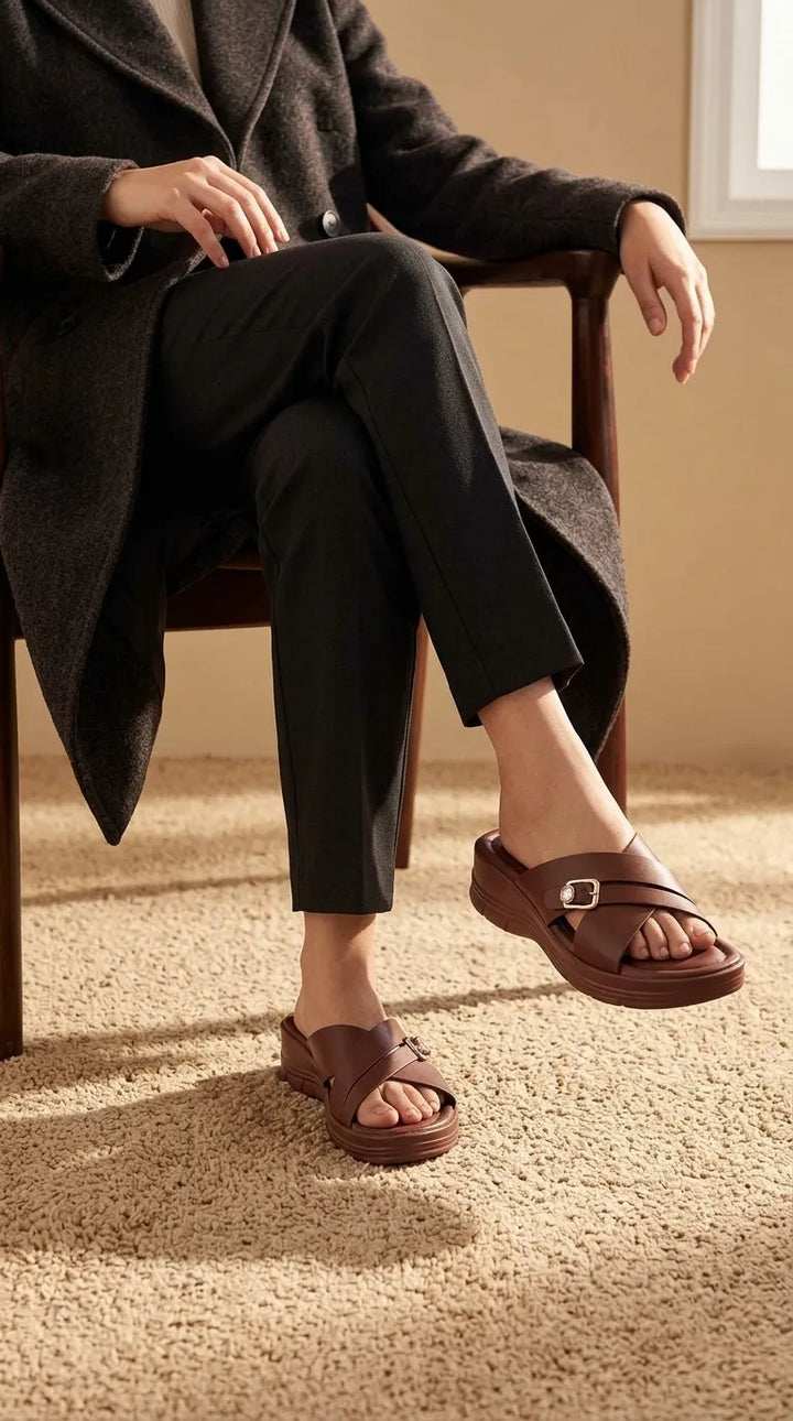 Coffee Formal Slipper For Women PU0856