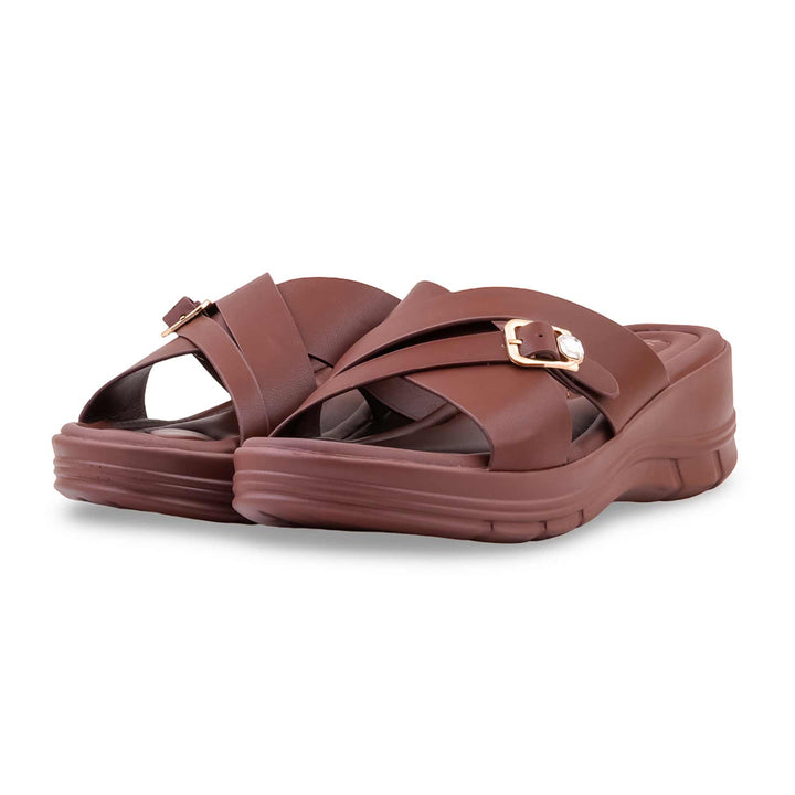 Coffee Formal Slipper For Women PU0856