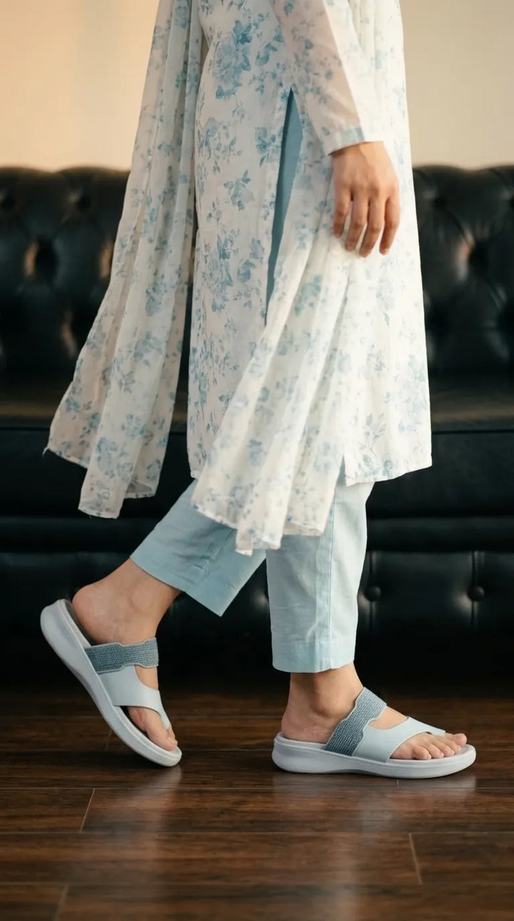 Sky Blue Formal Chappal For Women PU0864