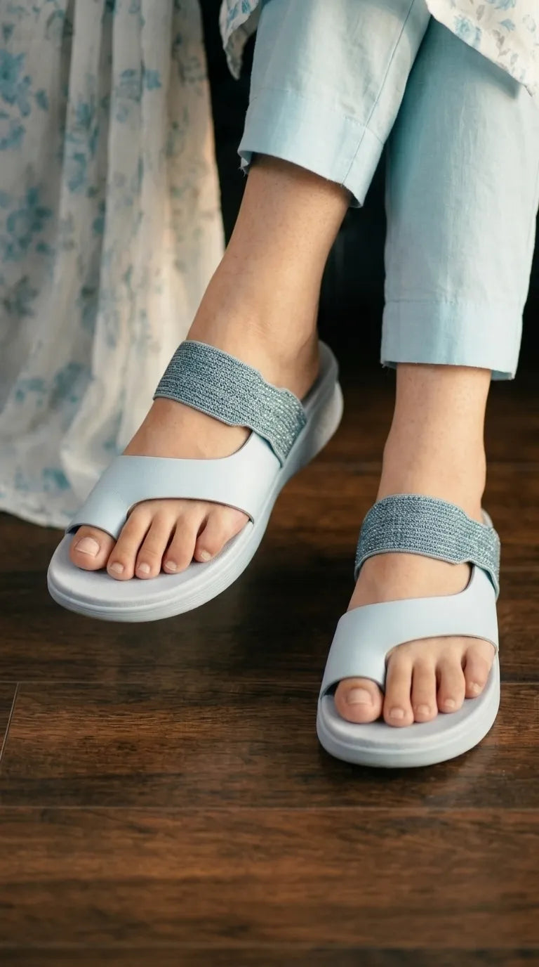 Sky Blue Formal Chappal For Women PU0864