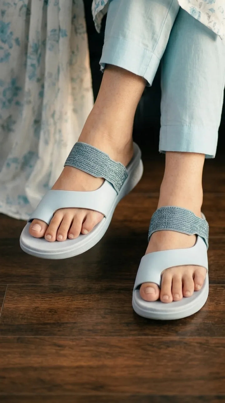 Sky Blue Formal Chappal For Women PU0864