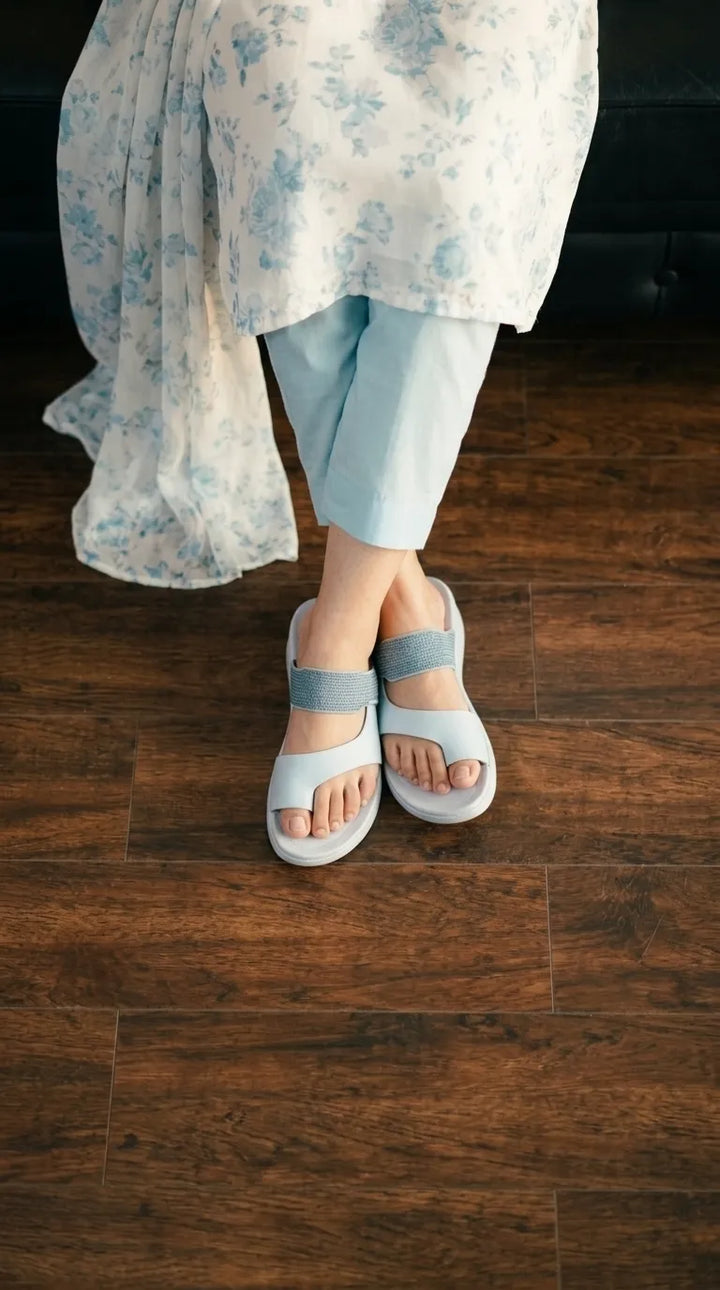 Sky Blue Formal Chappal For Women PU0864