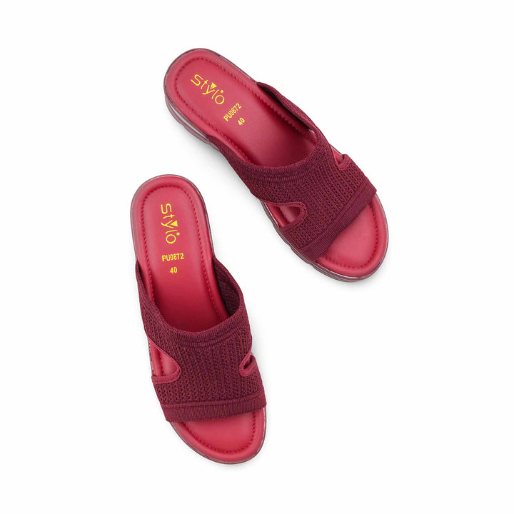 Maroon Formal Slipper For Women PU0872