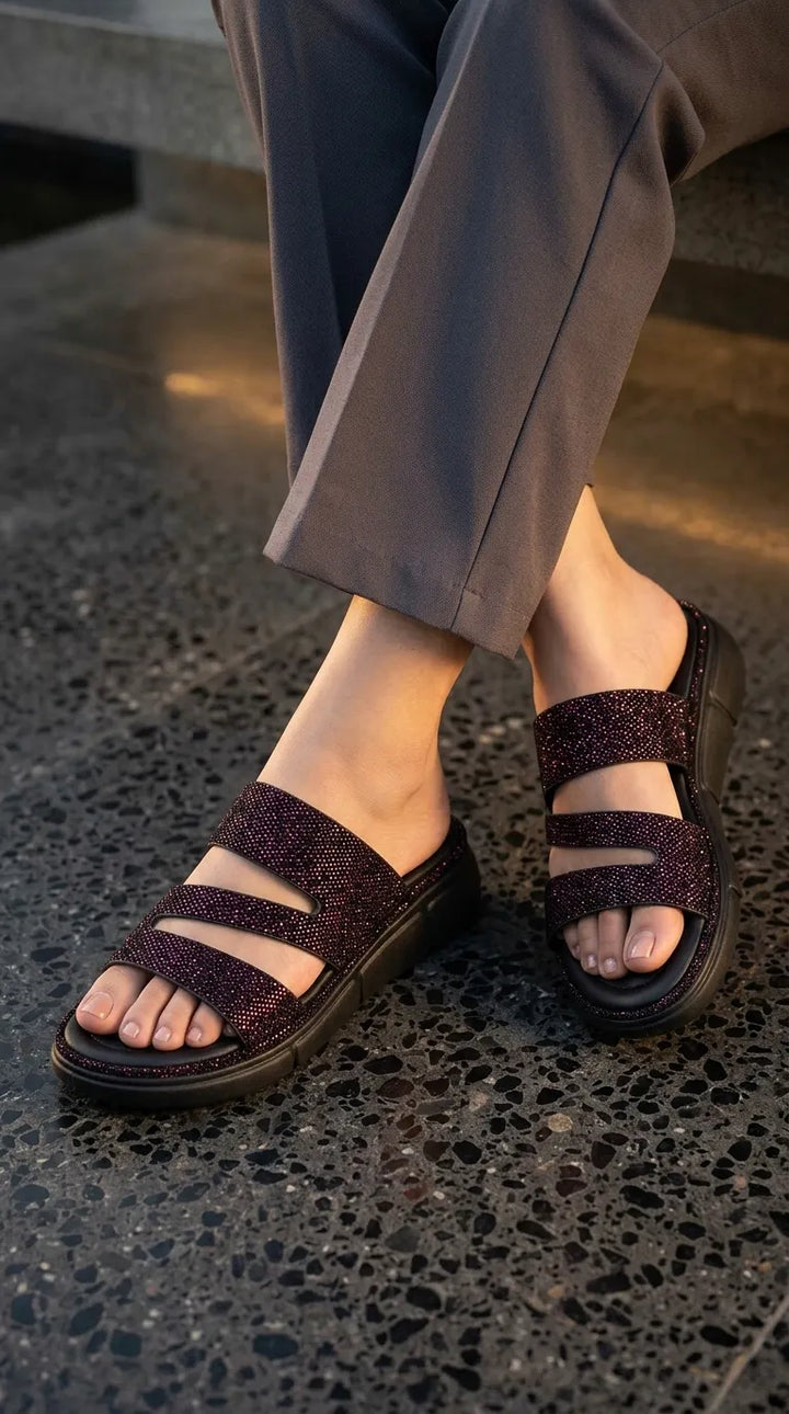 Maroon Formal Slipper For Ladies PU0873