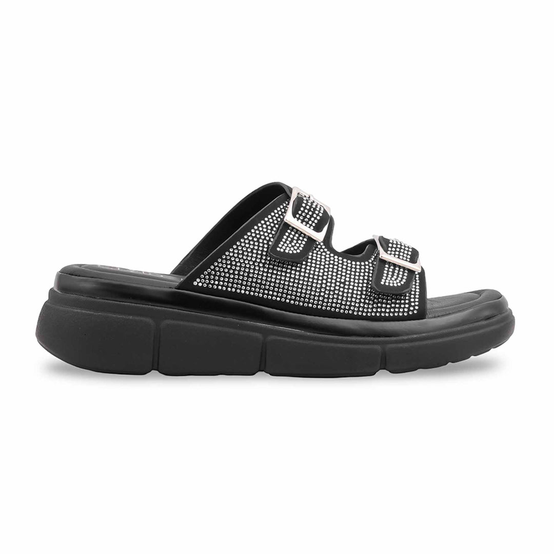 Black Formal Slipper For Ladies PU0880