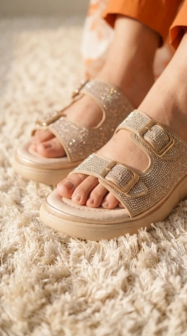 Beige Formal Slipper For Women PU0880