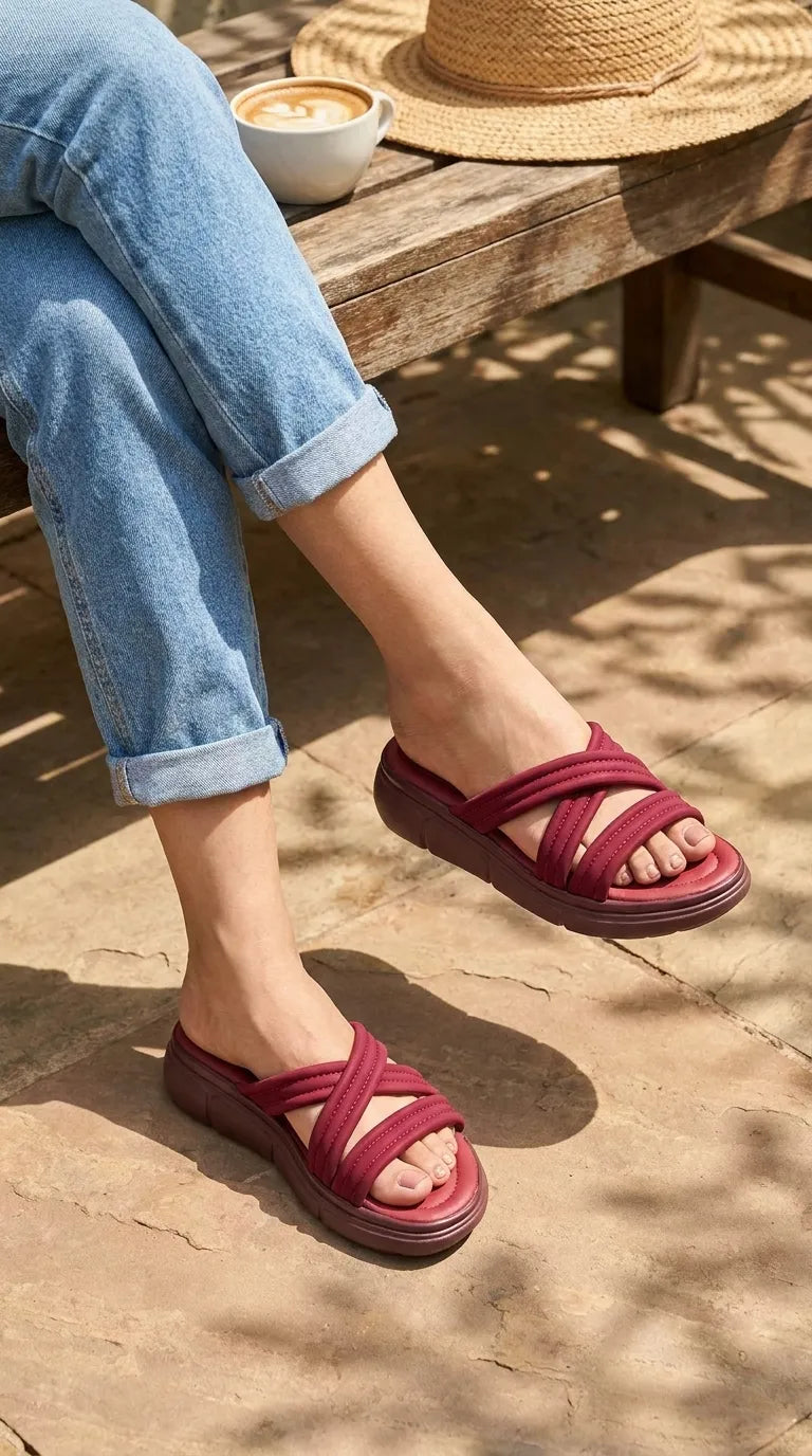 Maroon Formal Slipper For Women PU0882