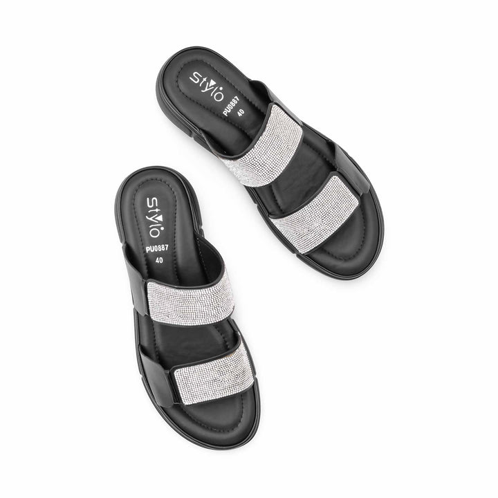 Black Formal Slipper For Ladies PU0887