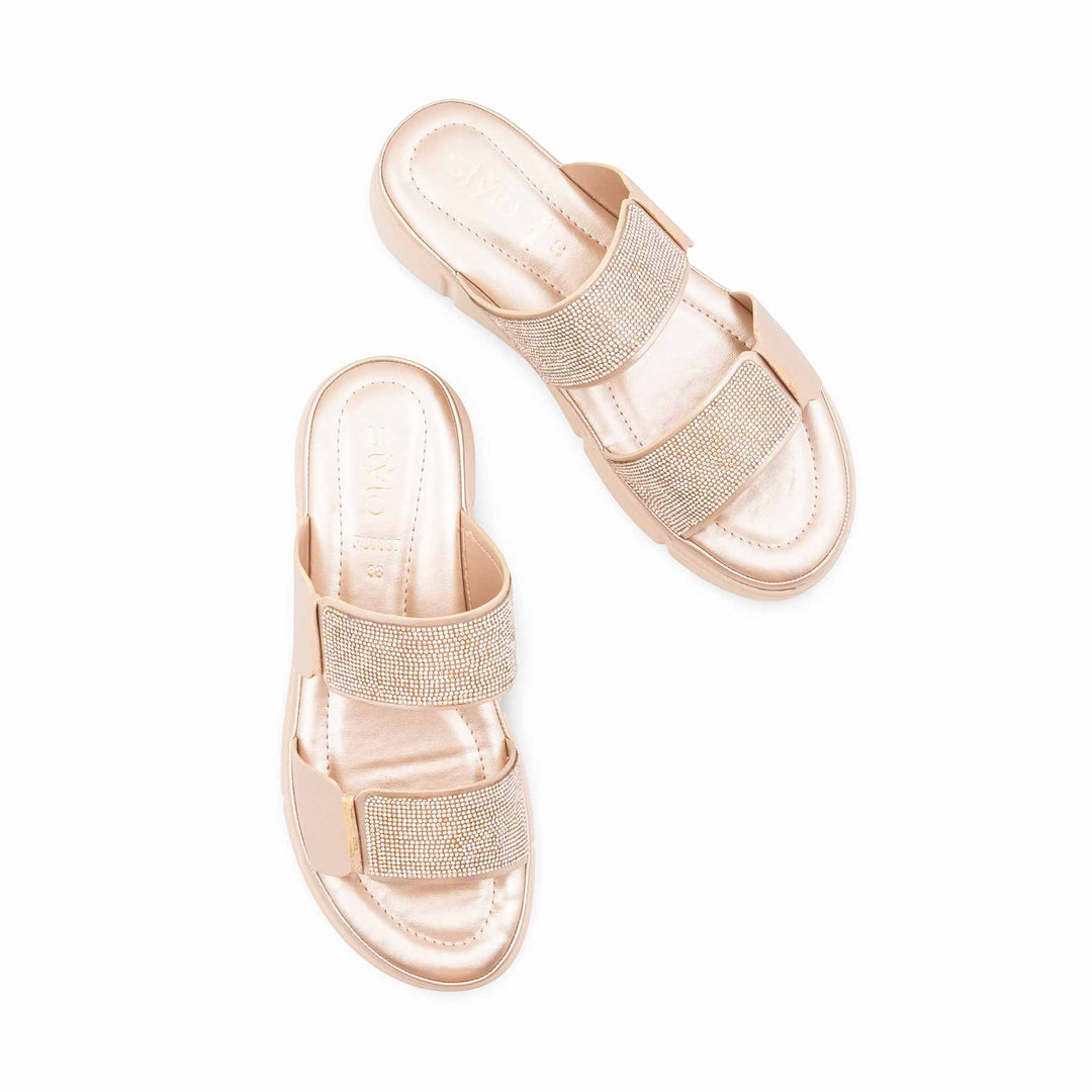 Golden Formal Slipper For Women PU0887