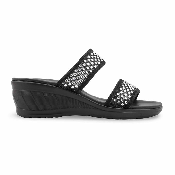 Black Formal Slipper For Ladies PU0888