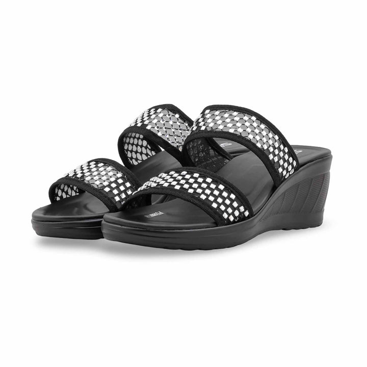 Black Formal Slipper For Ladies PU0888