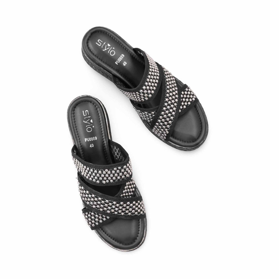 Black Formal Slipper For Women PU0889