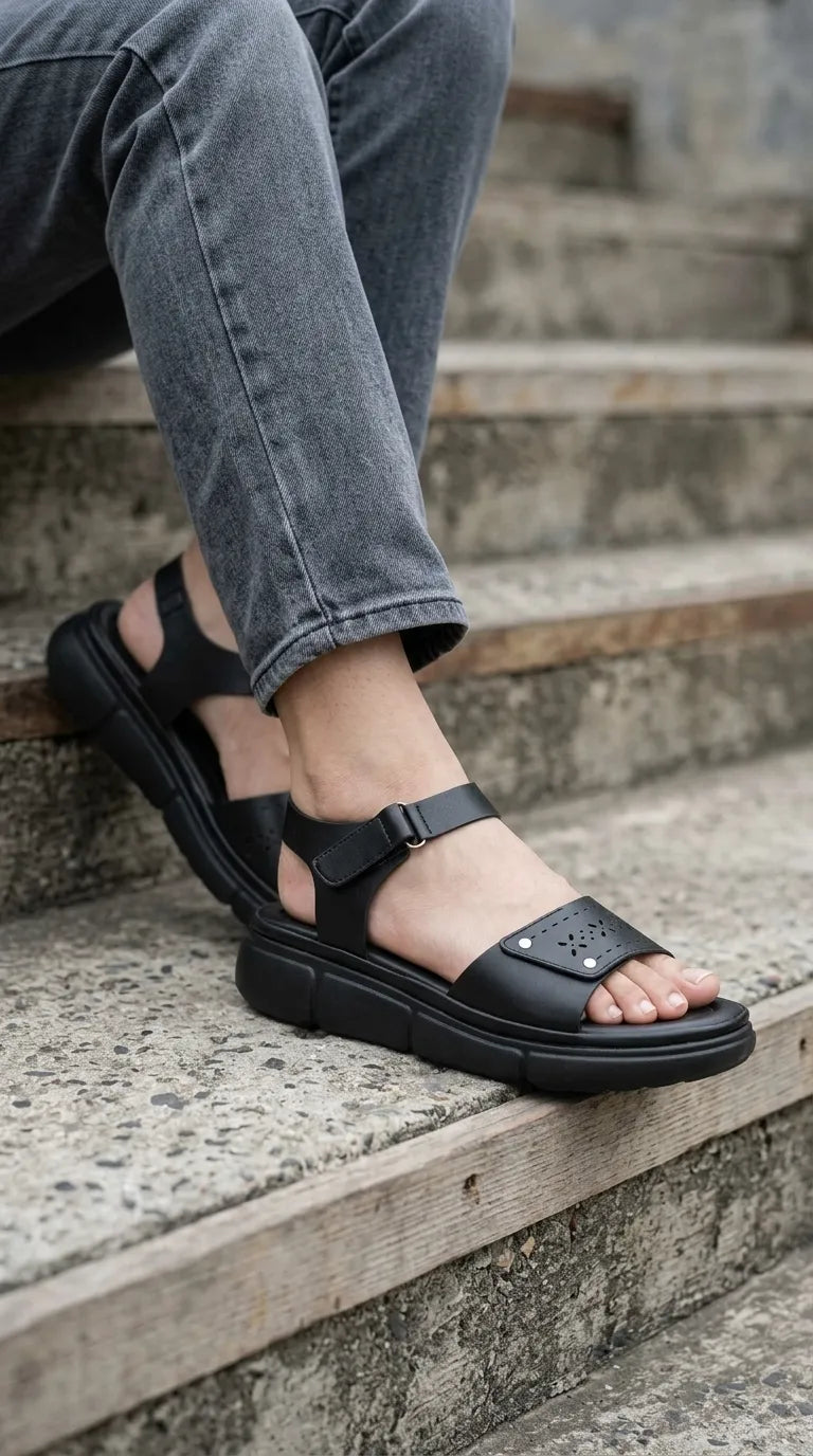 Black Formal Sandal For Ladies PU0891