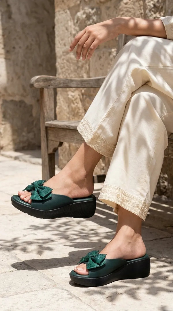 Green Formal Slipper For Women PU0898