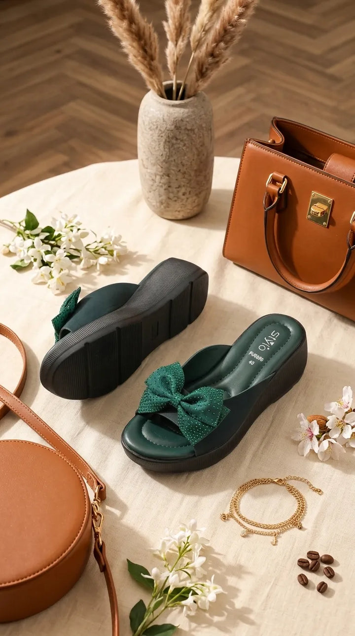 Green Formal Slipper For Women PU0898
