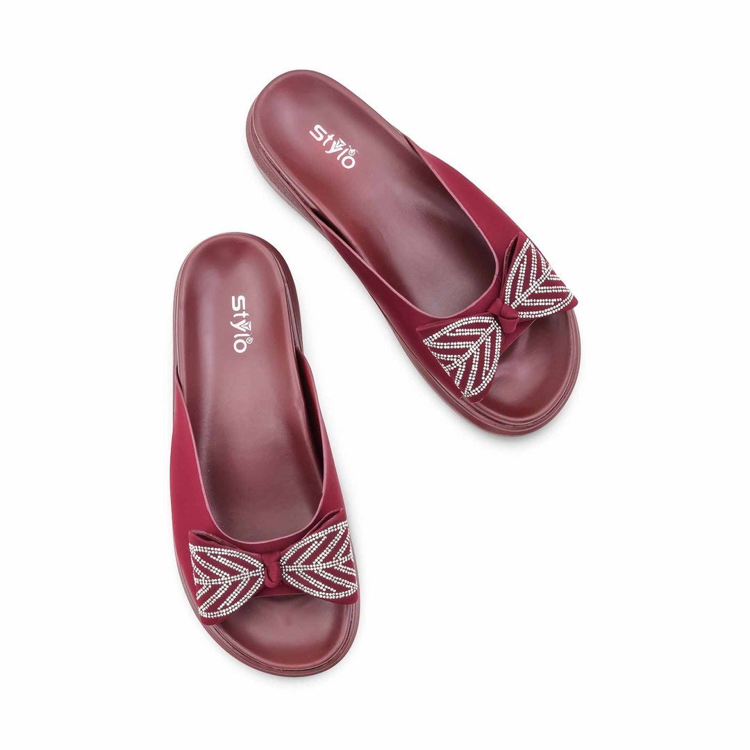 Maroon Formal Slipper For Women PU0899