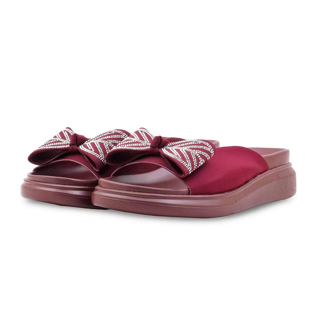 Maroon Formal Slipper For Women PU0899