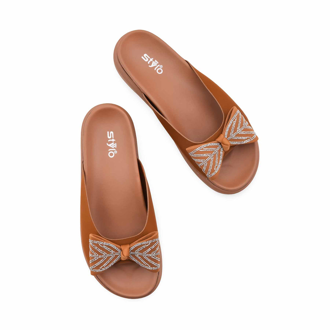 Tan Formal Slipper For Women PU0899