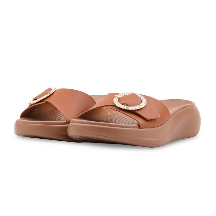 Brown Formal Slipper For Women PU0901
