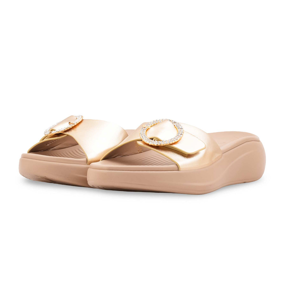Golden Formal Slipper For Women PU0901