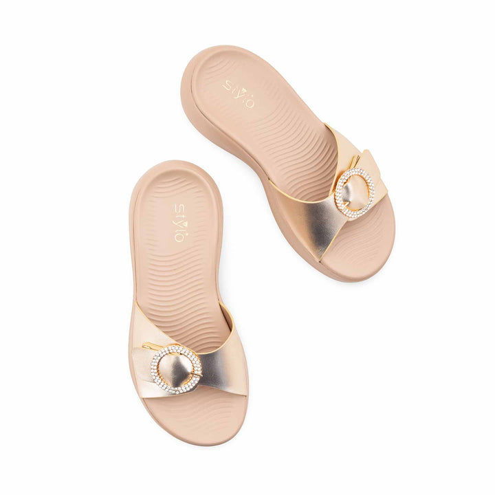 Golden Formal Slipper For Women PU0901