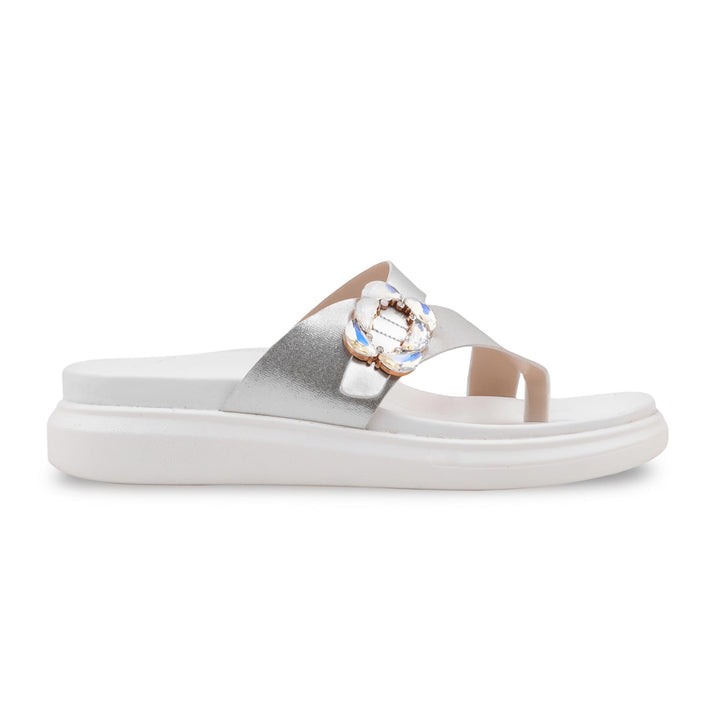 Silver Formal Chappal For Women PU0903