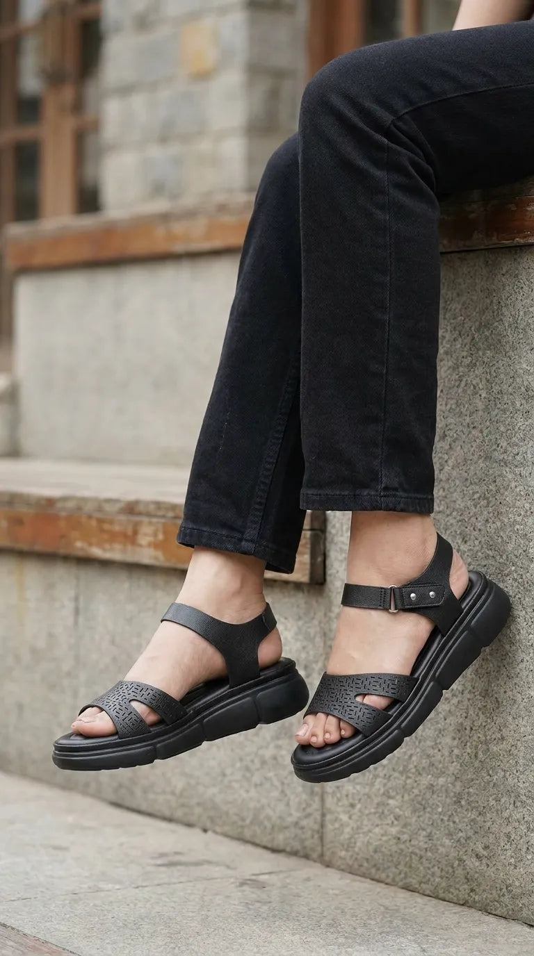 Black Formal Sandal For Women PU0904