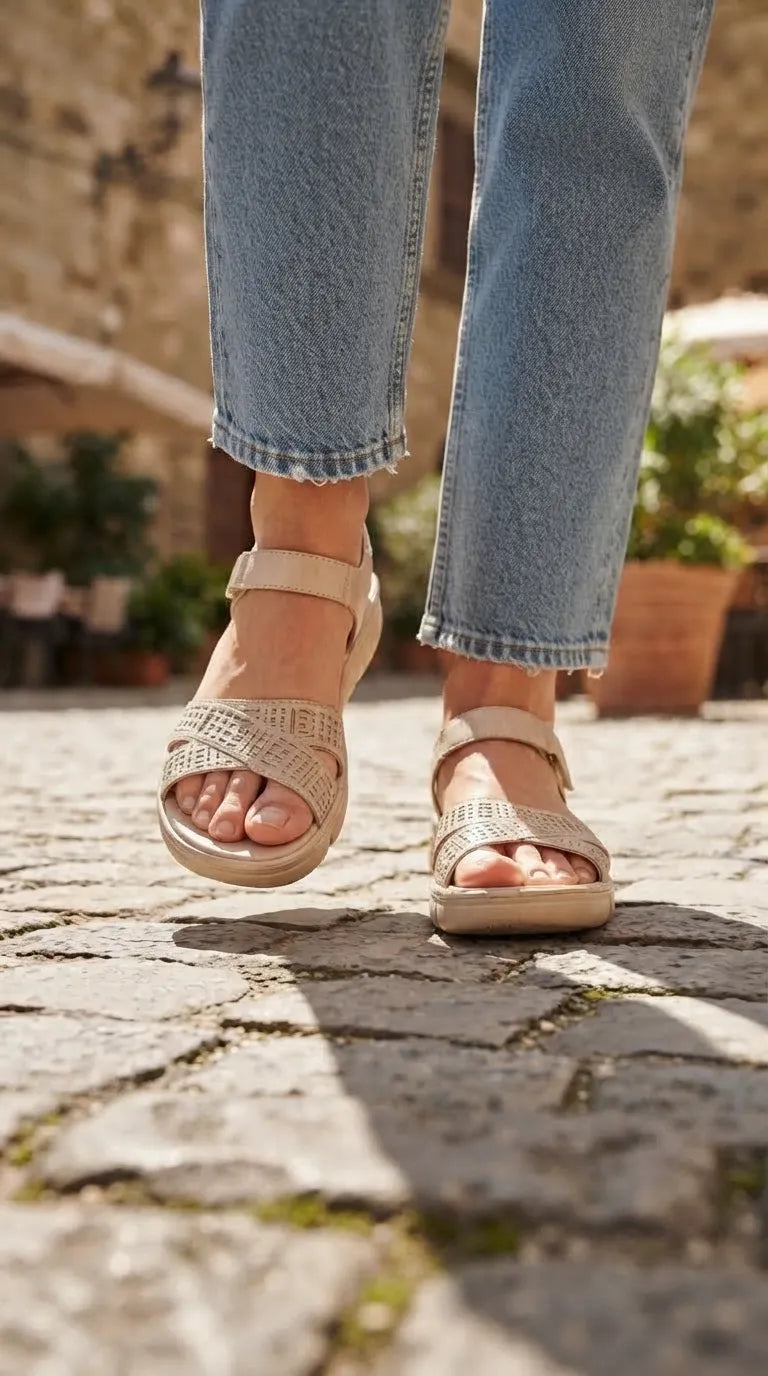 Golden Formal Sandal For Women PU0904