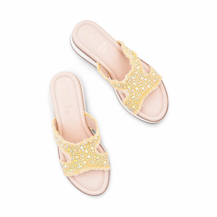 Beige Formal Slipper For Ladies PU0910