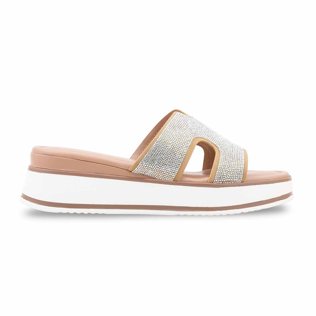 Beige Formal Slipper For Ladies PU0911