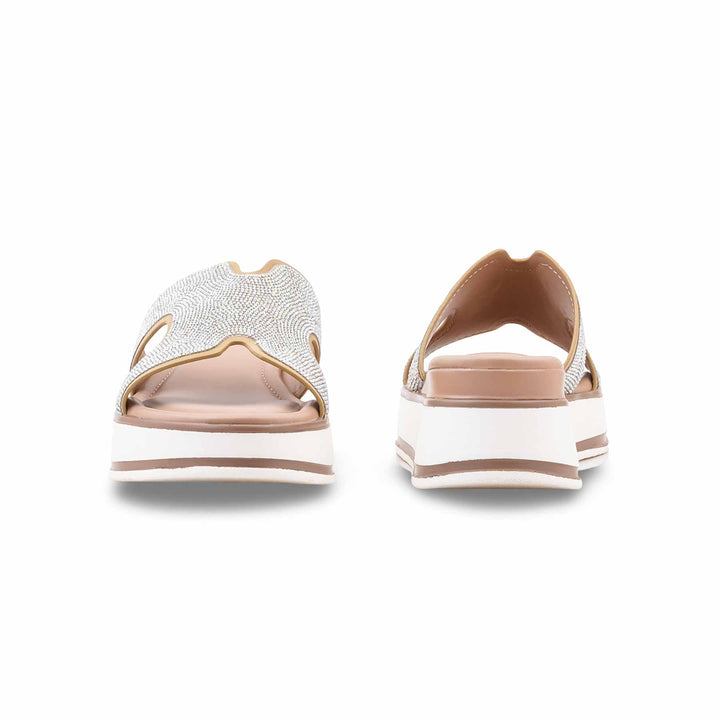 Beige Formal Slipper For Ladies PU0911