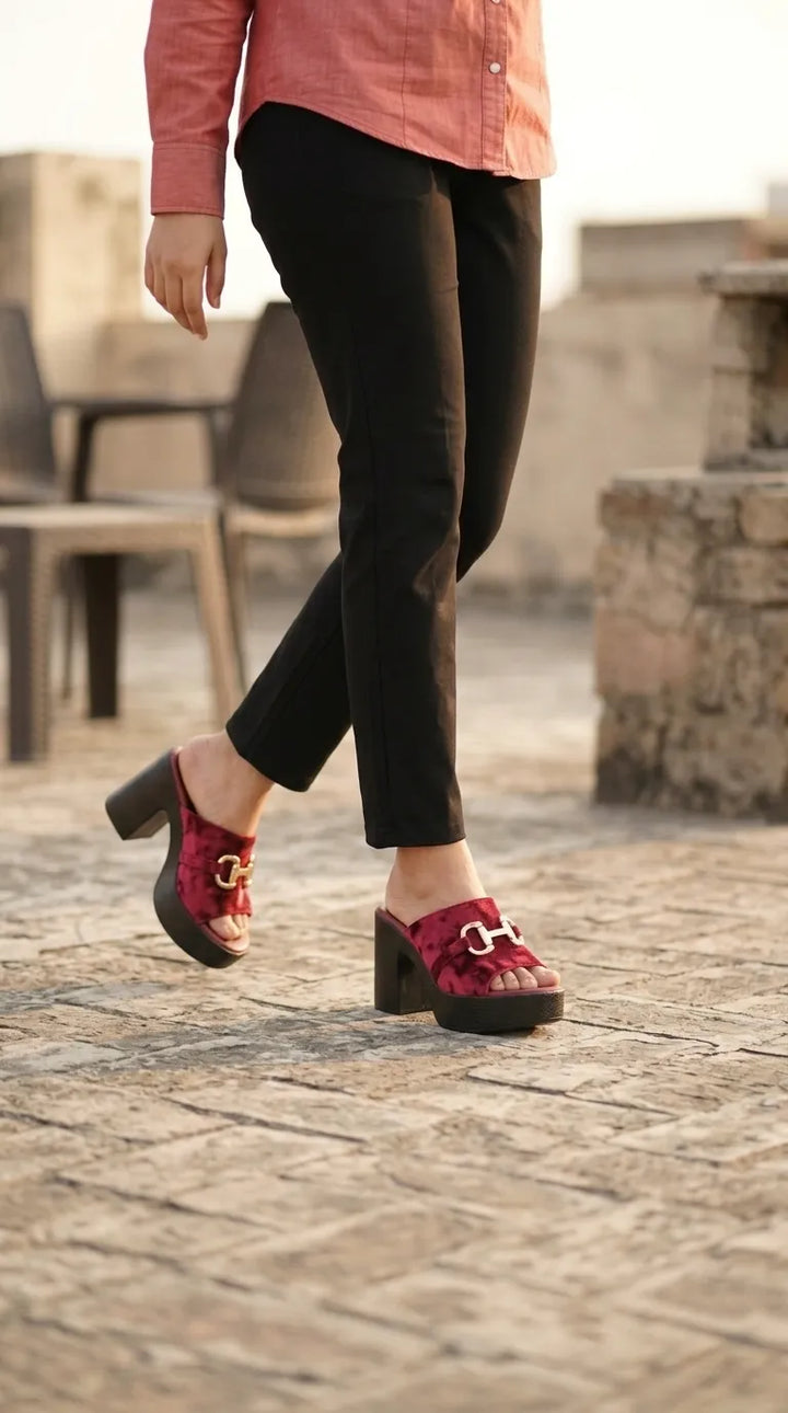 Maroon Formal Slipper For Women PU0923