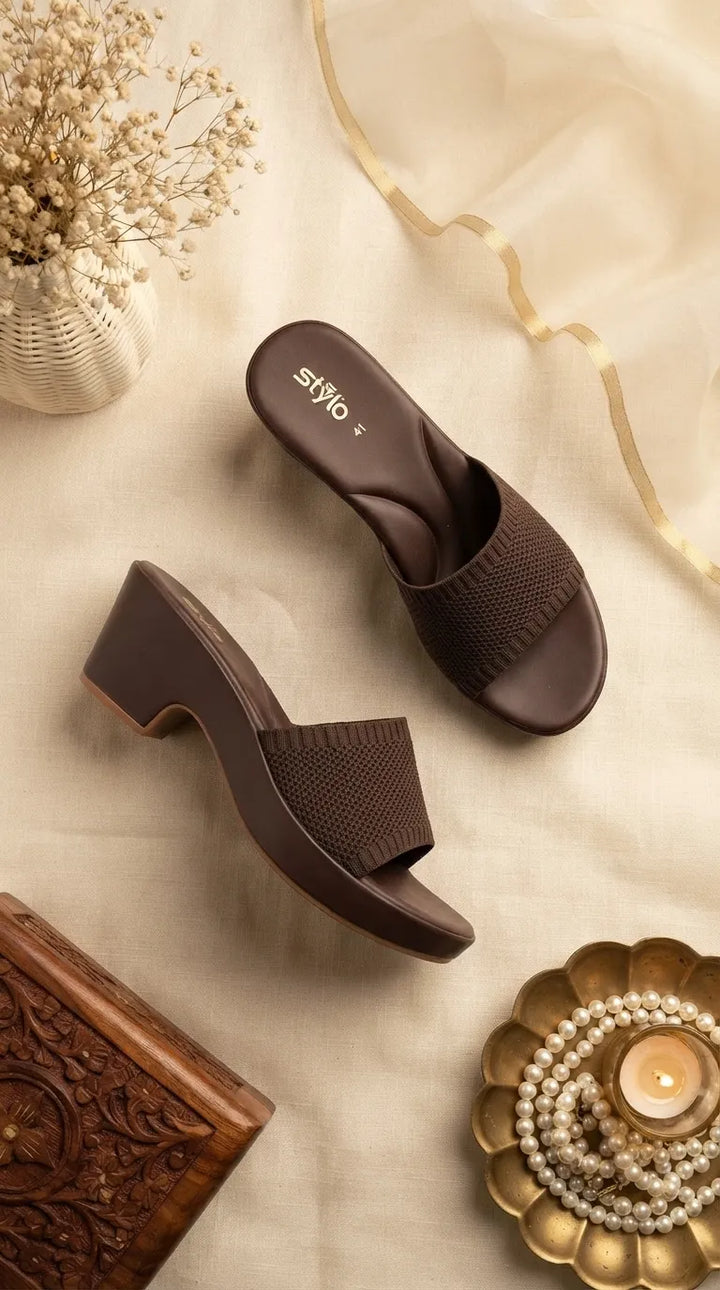 Brown Formal Slipper For Women PU0945