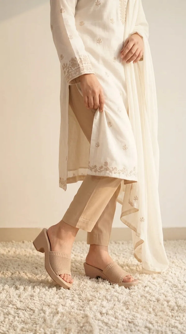 Beige Formal Slipper For Women PU0945