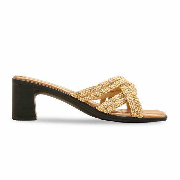 Golden Formal Slipper For Women PUS010