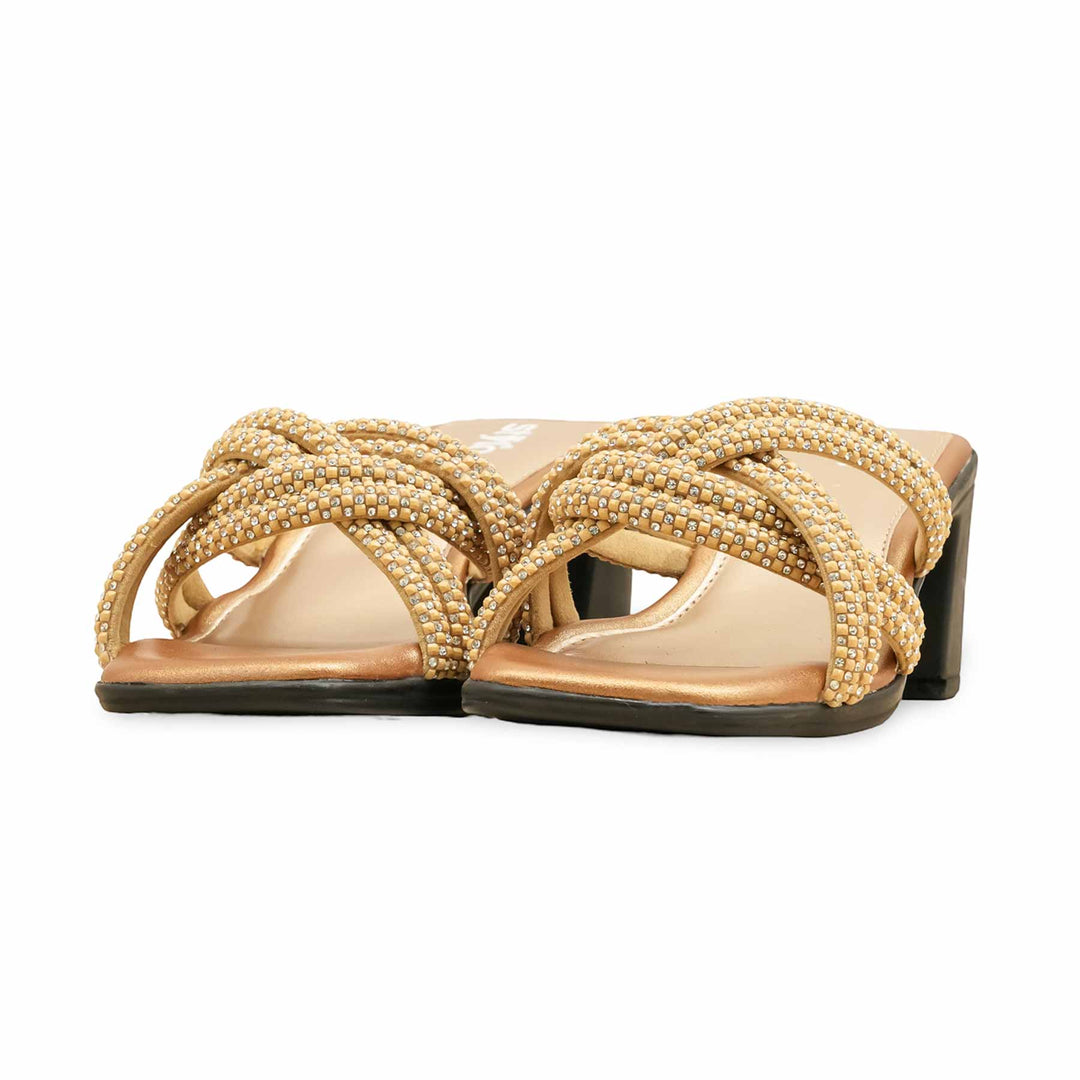 Golden Formal Slipper For Women PUS010