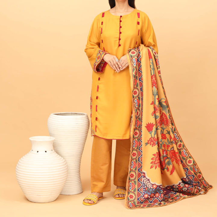 2PC- Embroidered Suit PW3018