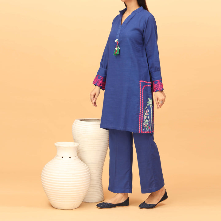 2PC- Embroidered Khaddar Suit PW3047