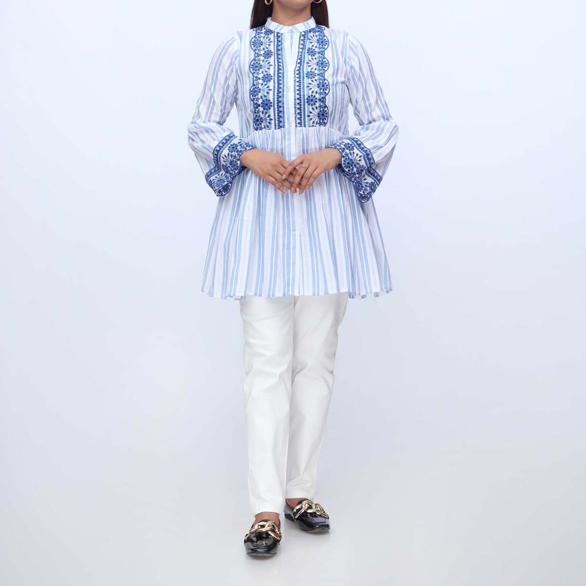 1PC- Embellished Doriya Jacquard Shirt PW3149