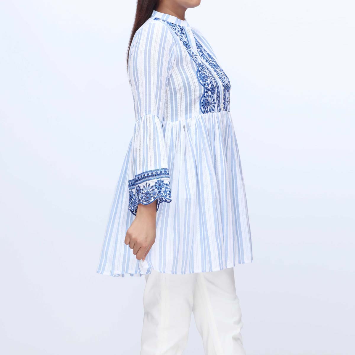 1PC- Embellished Doriya Jacquard Shirt PW3149