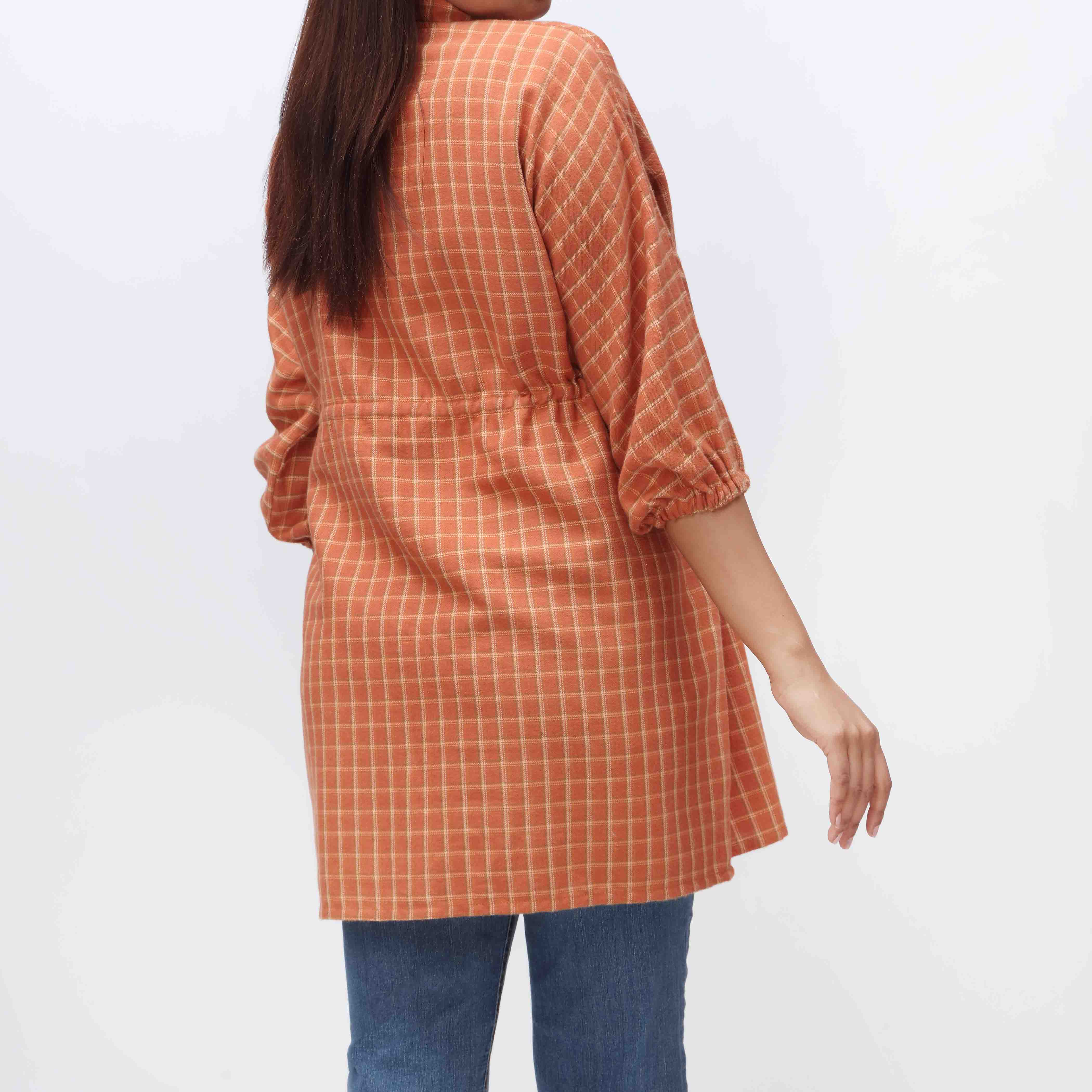 1PC- Flannel Checkered Top PW3274